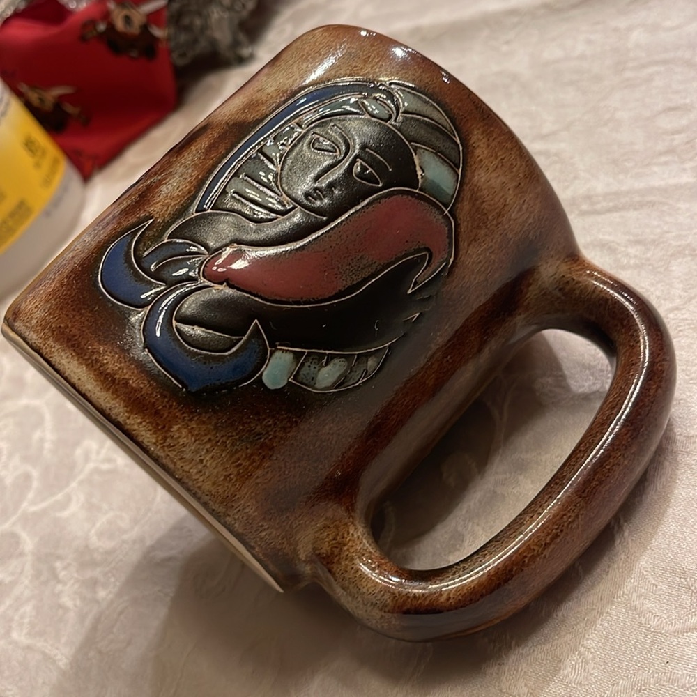 Artistic Brown Ceramic Mug “ Aquarius “ Design by Mara Mexico - Picture 9 of 10